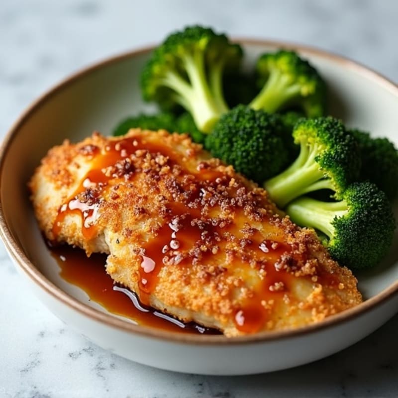 Crispy Baked Teriyaki Chicken with Roasted Broccoli