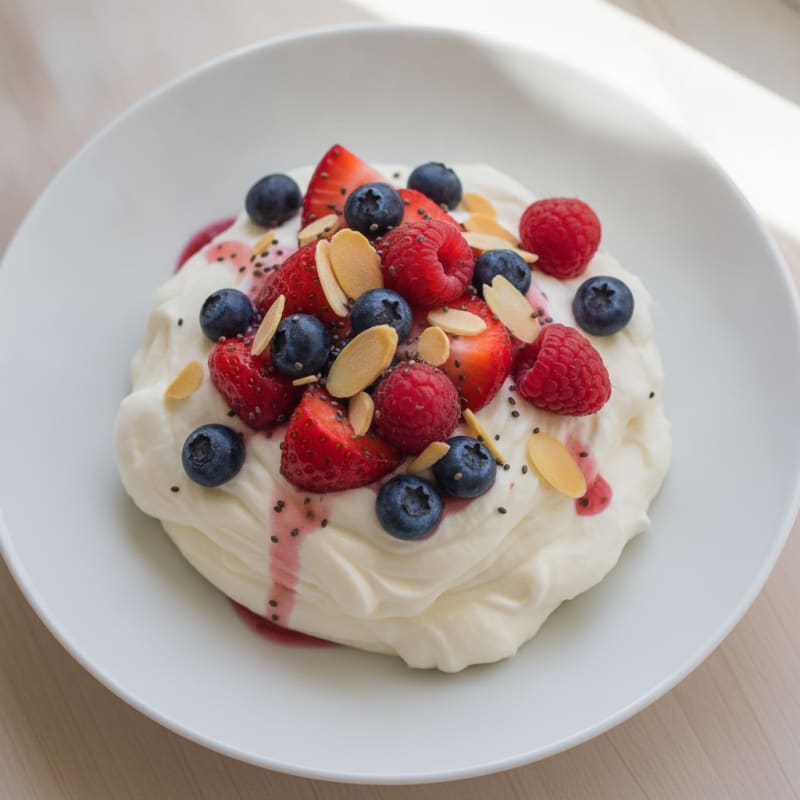 Creamy Greek Yogurt Protein Mousse with Berries