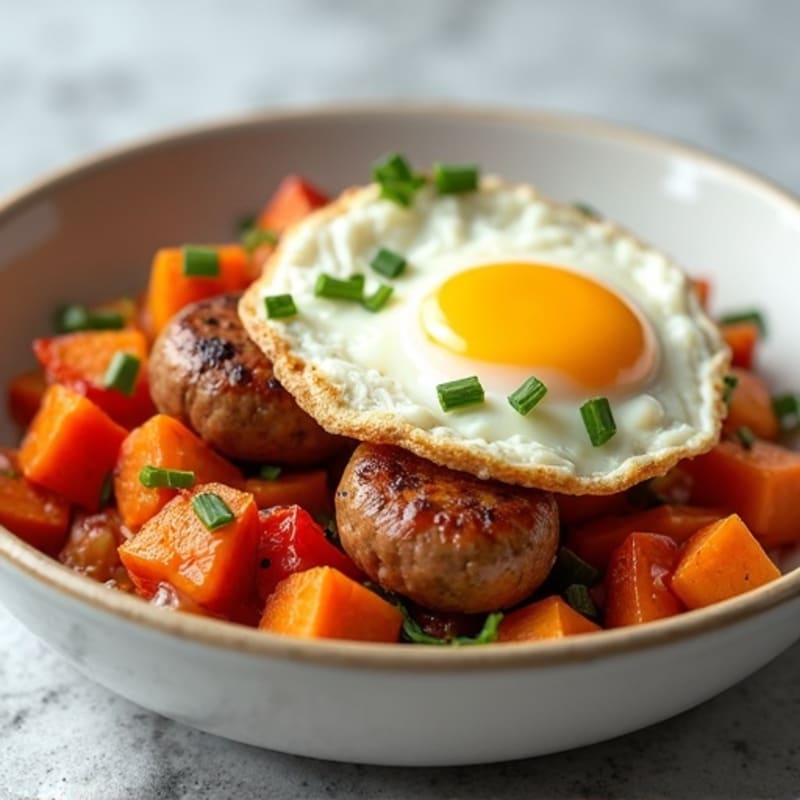 Protein-Packed Sweet Potato Hash with Eggs