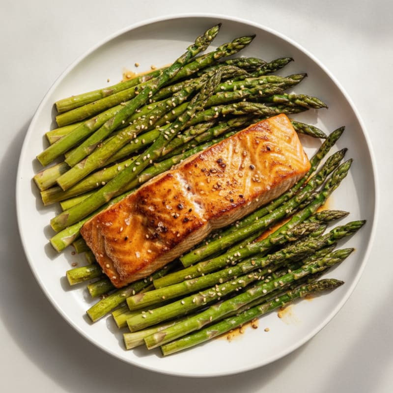 Teriyaki Glazed Salmon with Asparagus