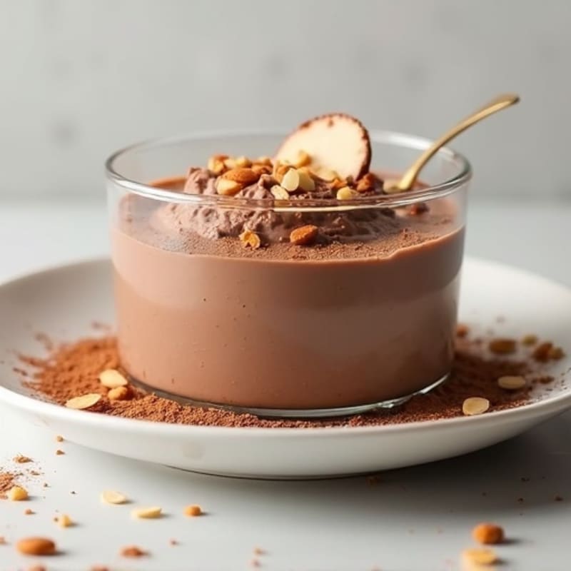 Greek Yogurt Chocolate Pudding with Almonds