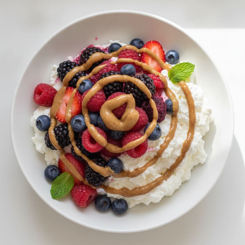 Greek Yogurt Protein Mousse with Mixed Berries