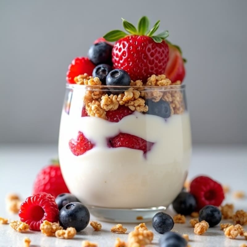 Creamy Greek Yogurt Protein Parfait with Mixed Berries