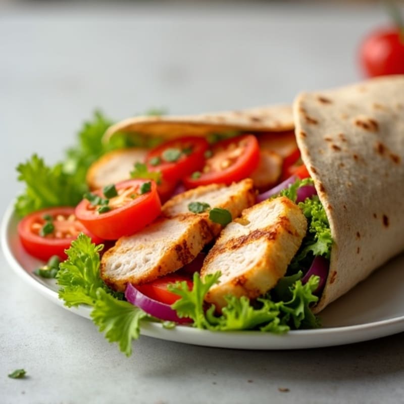 Hearty Grilled Chicken and Fresh Veggie Wrap