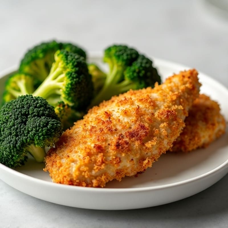Crispy Baked Chicken Tenders with Roasted Broccoli