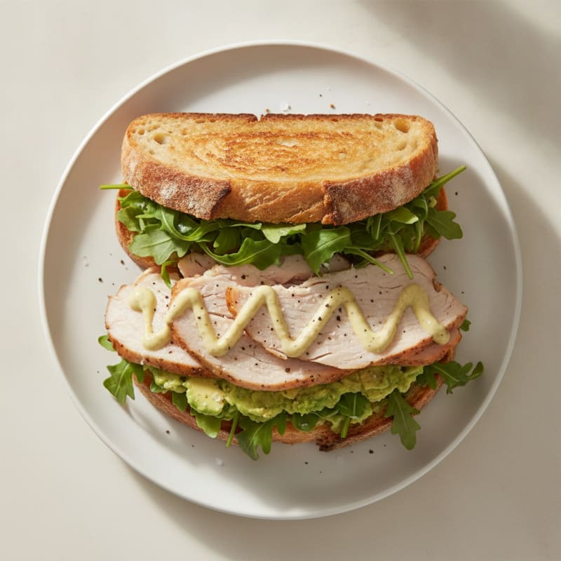 Sourdough Turkey Sandwich with Arugula