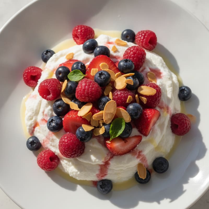 Creamy Greek Yogurt Protein Mousse with Mixed Berries