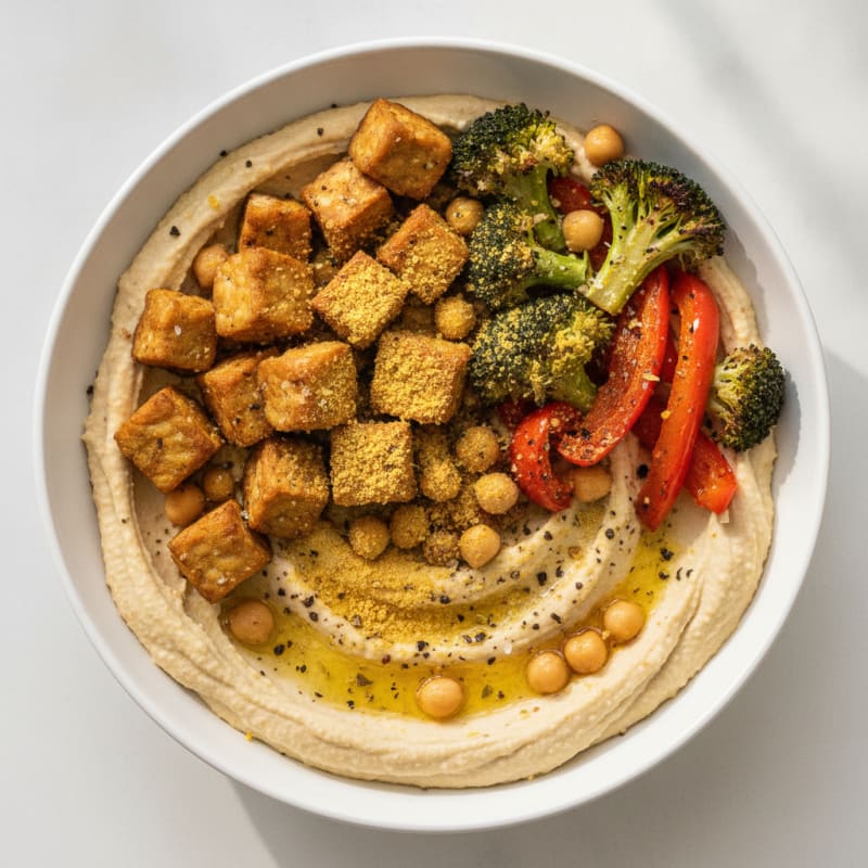 Roasted Vegetable Hummus Bowl