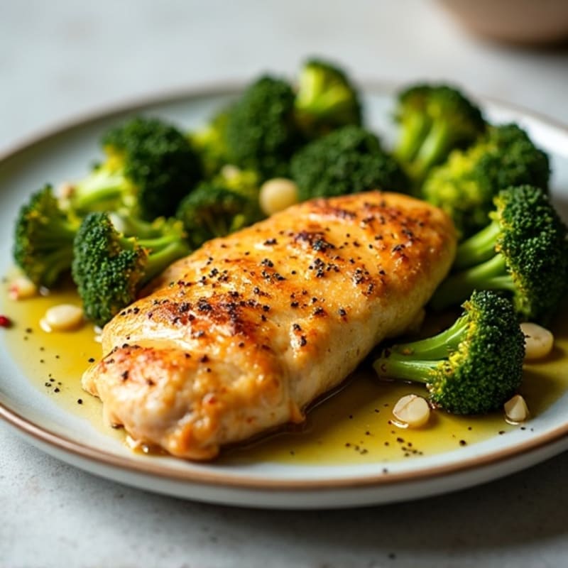 Crispy Lemon Garlic Sheet Pan Chicken and Roasted Broccoli