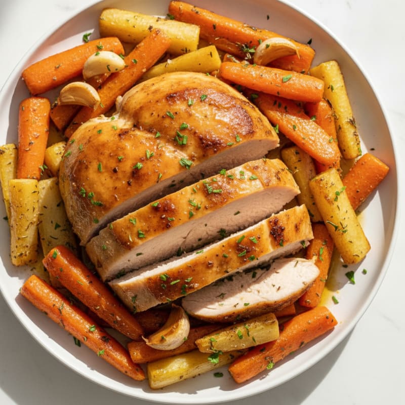Herb-Roasted Turkey with Root Vegetables