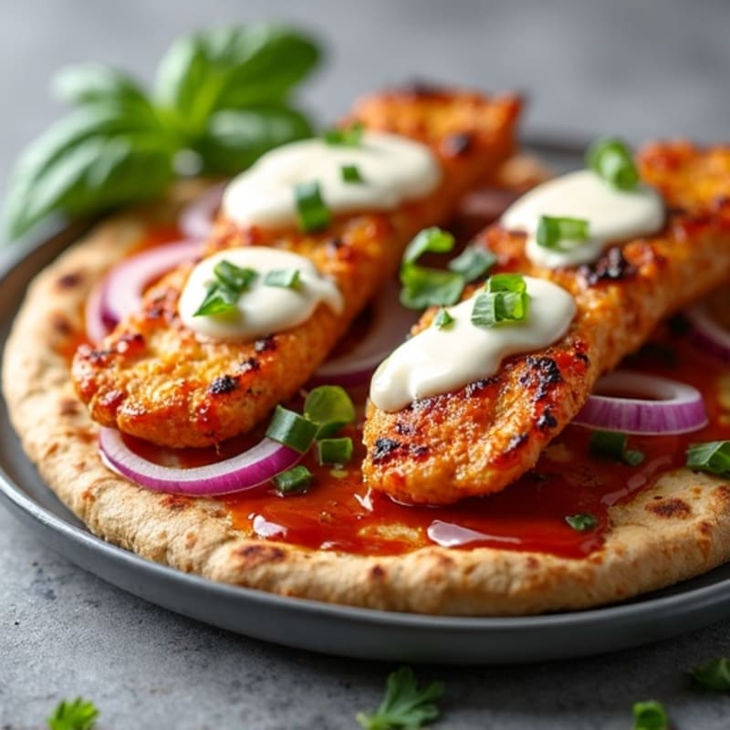 Crispy BBQ Ranch Chicken Flatbread