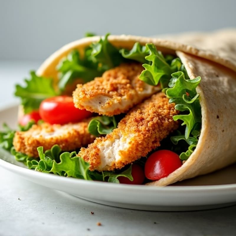 Almond Crusted Chicken & Fresh Greens Wrap
