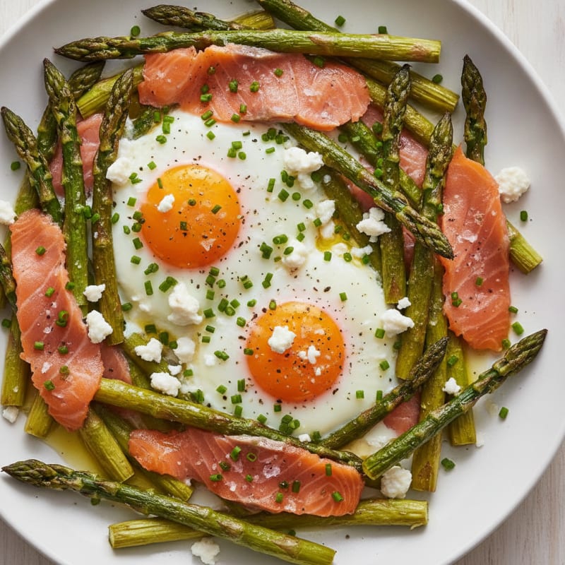 Baked Eggs with Roasted Asparagus