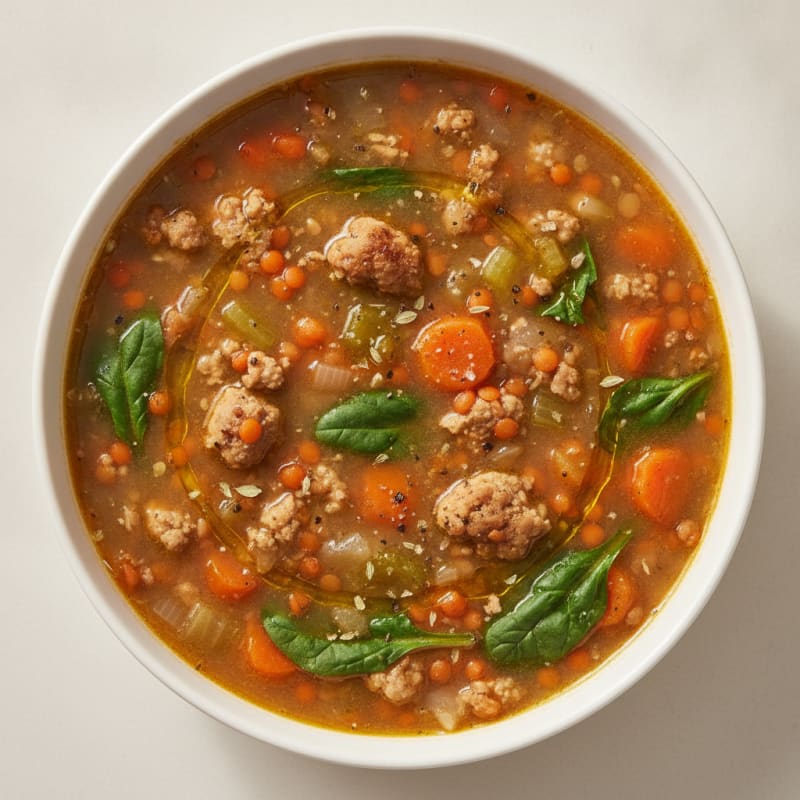 Hearty Lentil and Turkey Vegetable Soup