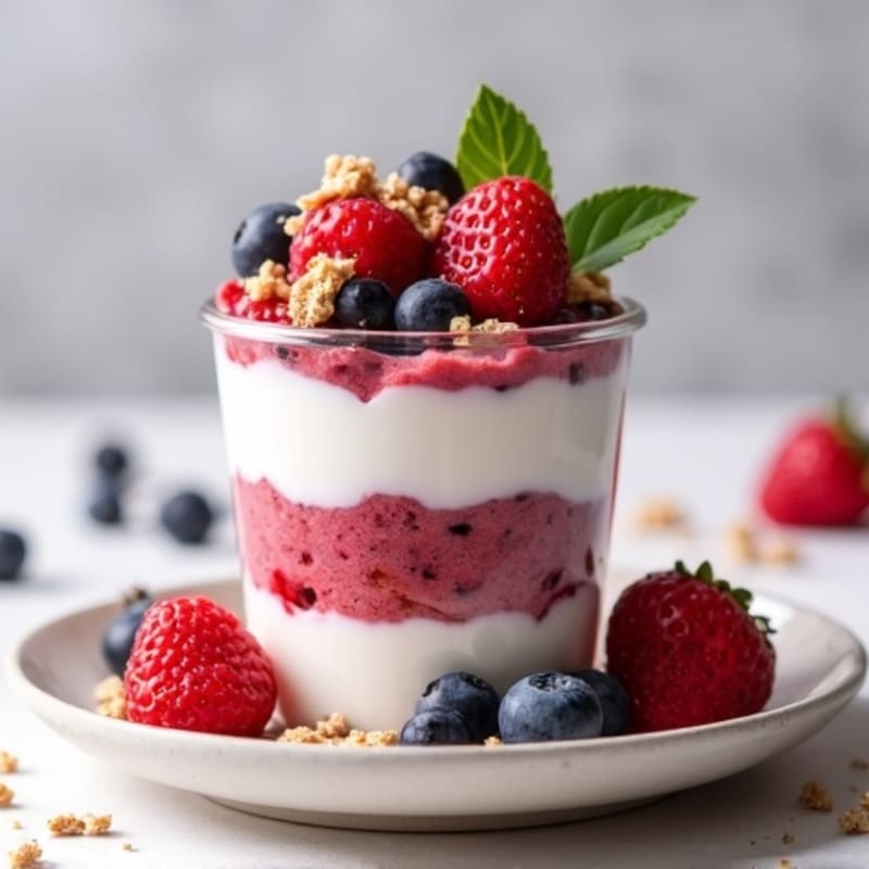 Greek Yogurt Protein Parfait with Mixed Berries