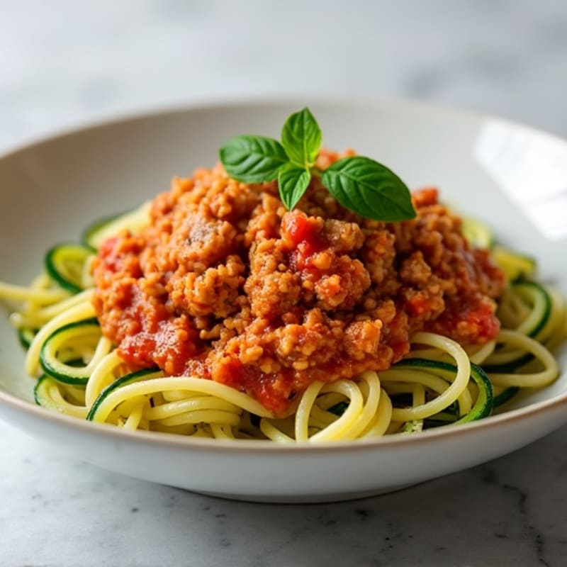 Lean Ground Turkey Pasta with Zucchini Noodles