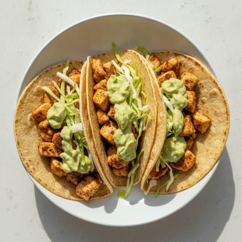Chicken Tacos with Avocado Crema