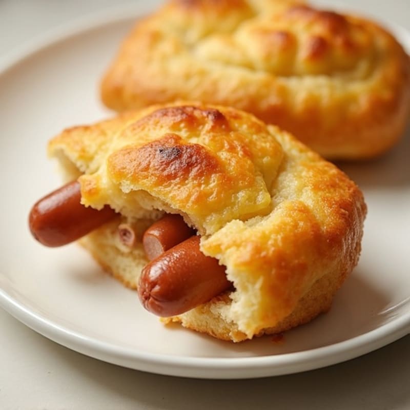Baked Turkey-Beef Dogs in Golden Cornbread Crust