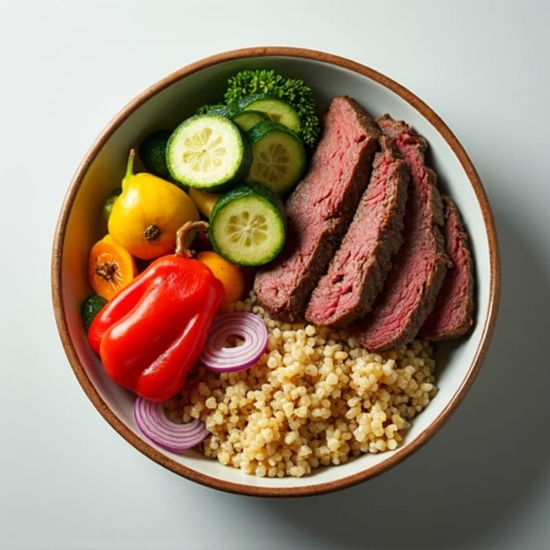 Lean Beef and Roasted Vegetable Power Bowl