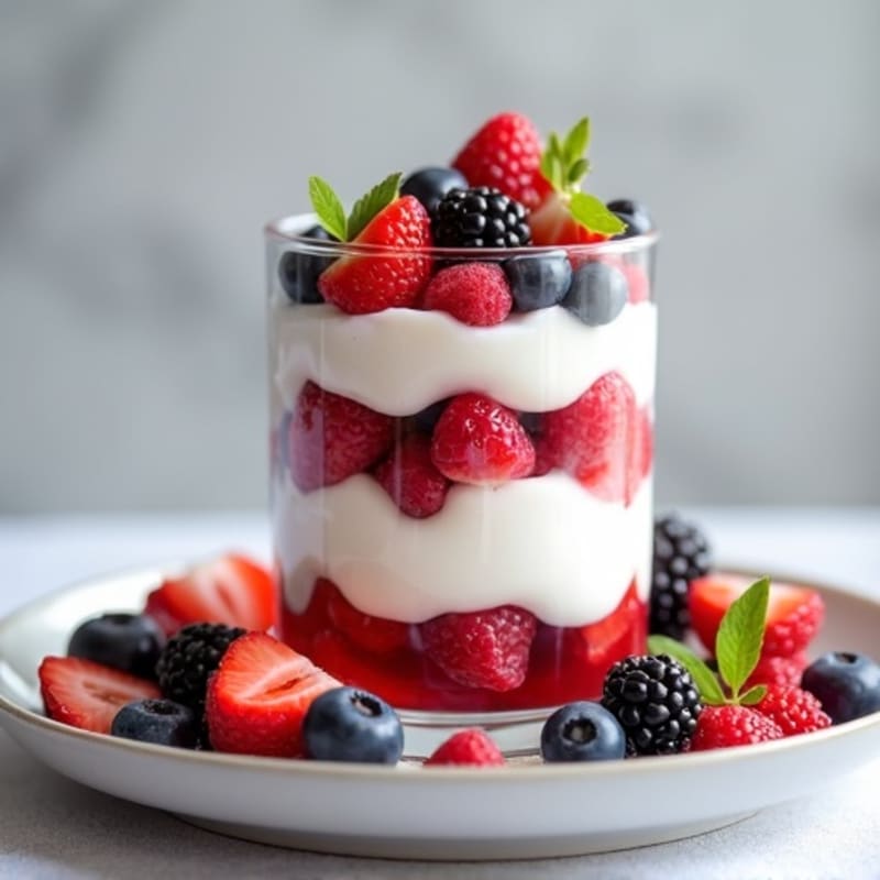 Greek Yogurt Protein Parfait with Mixed Berries