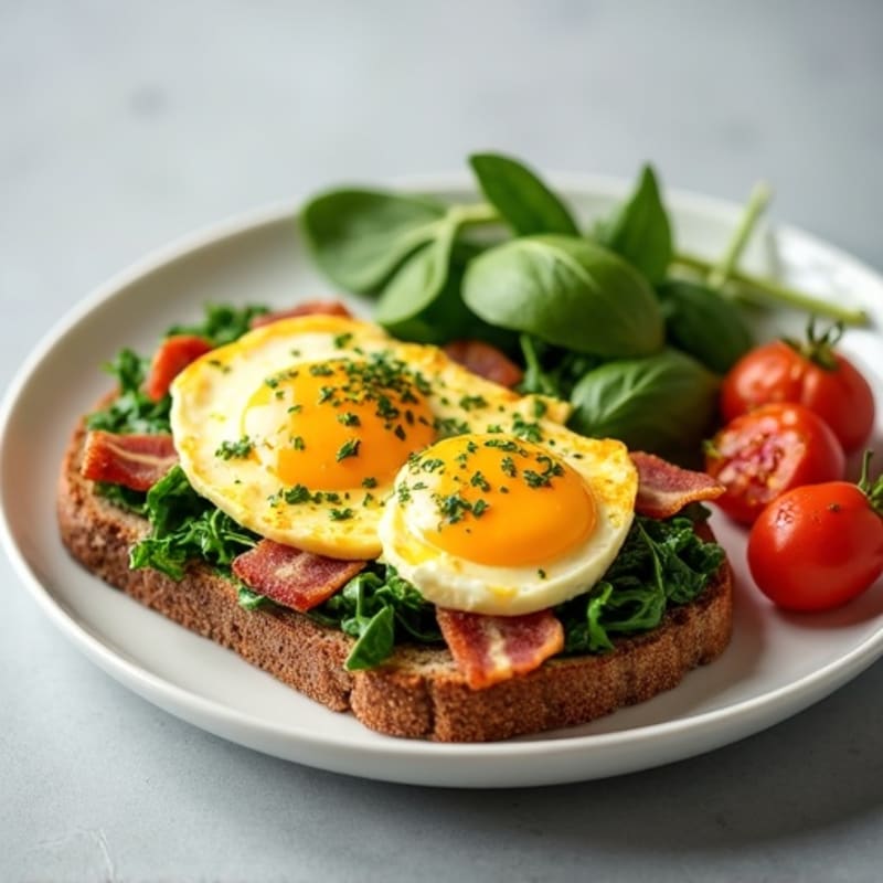 Egg White Scramble with Spinach and Turkey Bacon