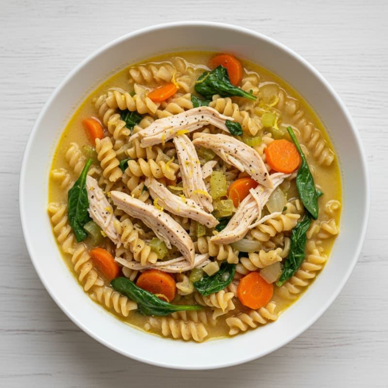 Creamy Lemon Chicken Noodle Soup