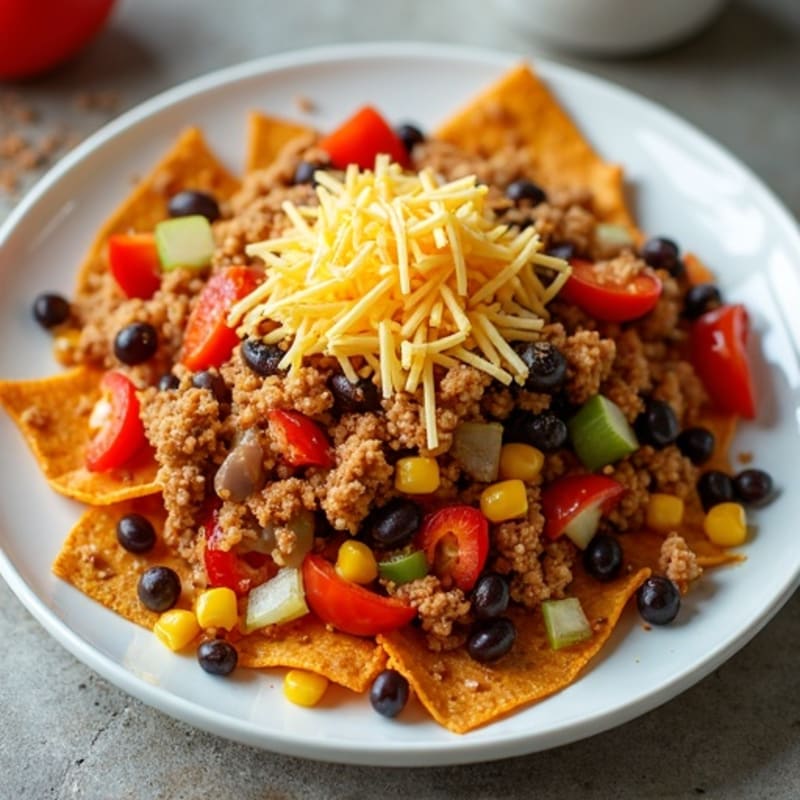Crispy Ground Turkey Sheet Pan Nacho Bake