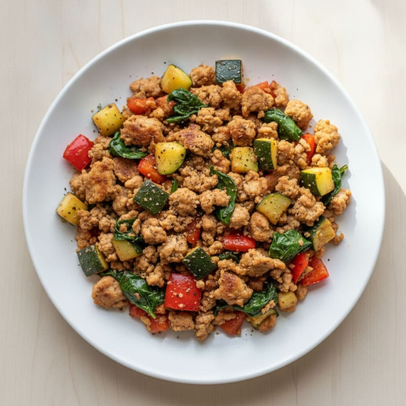 Savory Ground Turkey and Vegetable Skillet