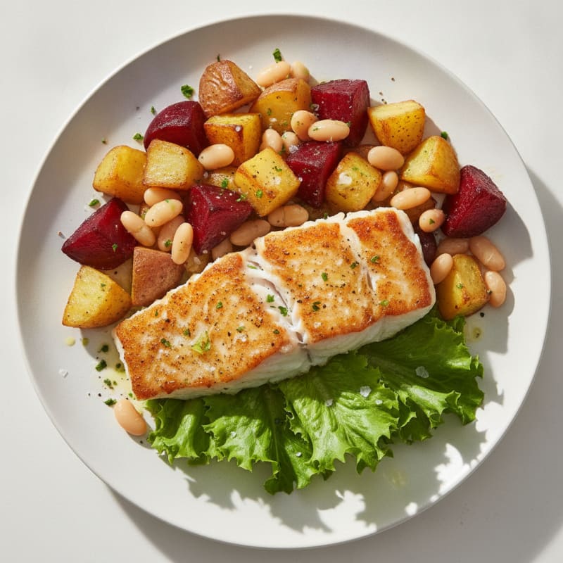 Pan-Seared Fish with Roasted Root Vegetables