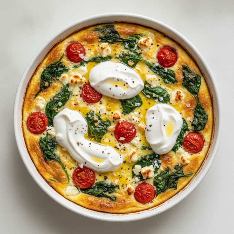 Baked Eggs with Spinach and Feta
