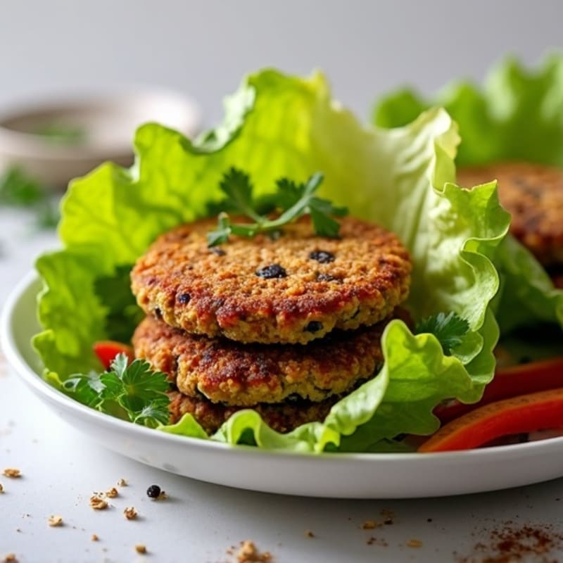 Crispy Black Bean Quinoa Burger Lettuce Wrap