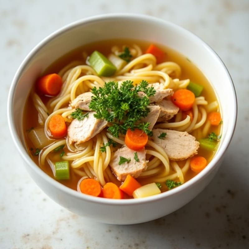 Aromatic Chicken Noodle Soup with Fresh Herbs