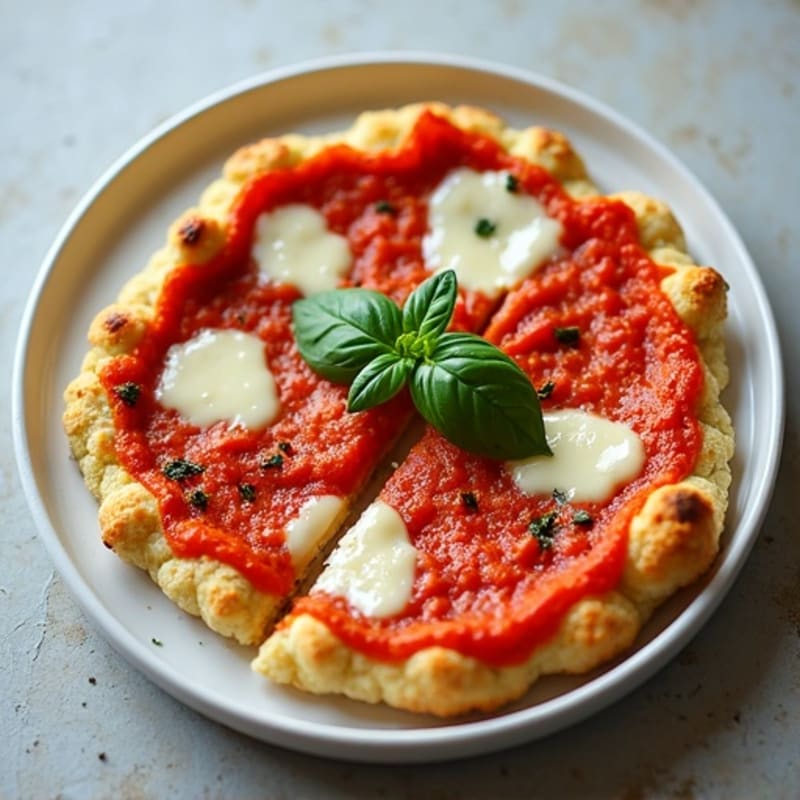 Cauliflower Crust Margherita Pizza with Fresh Basil