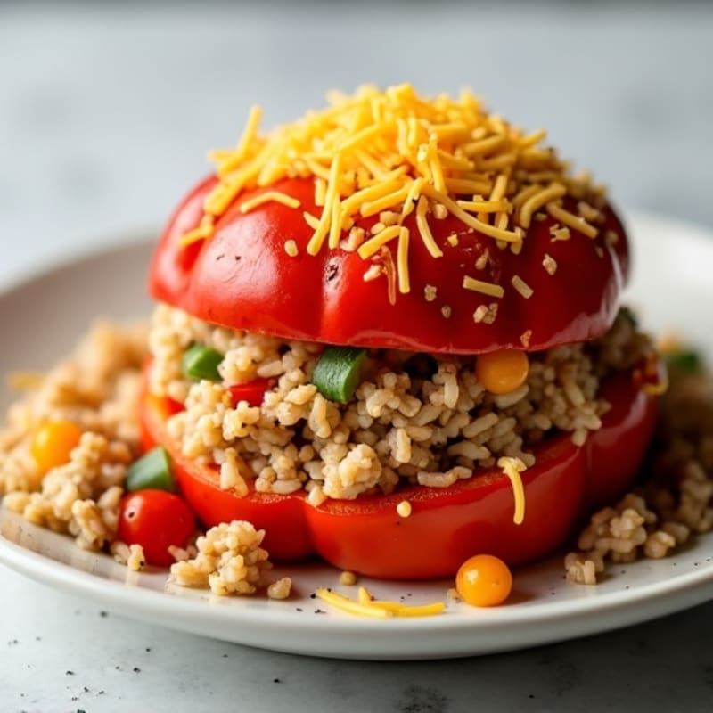 Lean Ground Turkey and Brown Rice Stuffed Bell Peppers