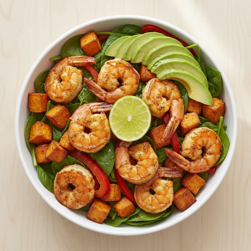 Grilled Shrimp and Sweet Potato Power Bowl