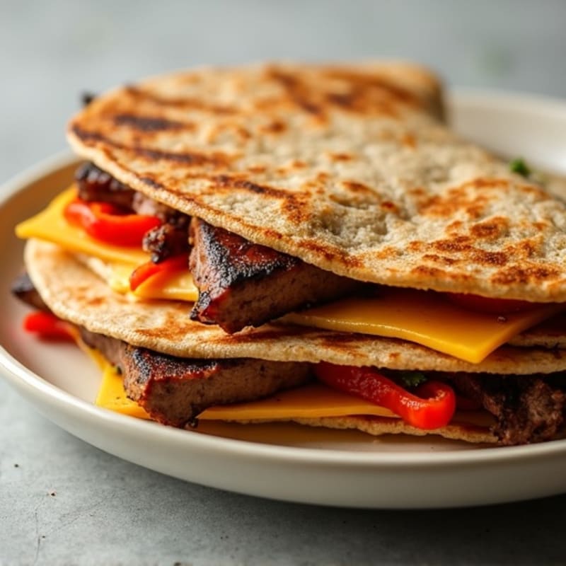 Grilled Steak and Bell Pepper Quesadillas
