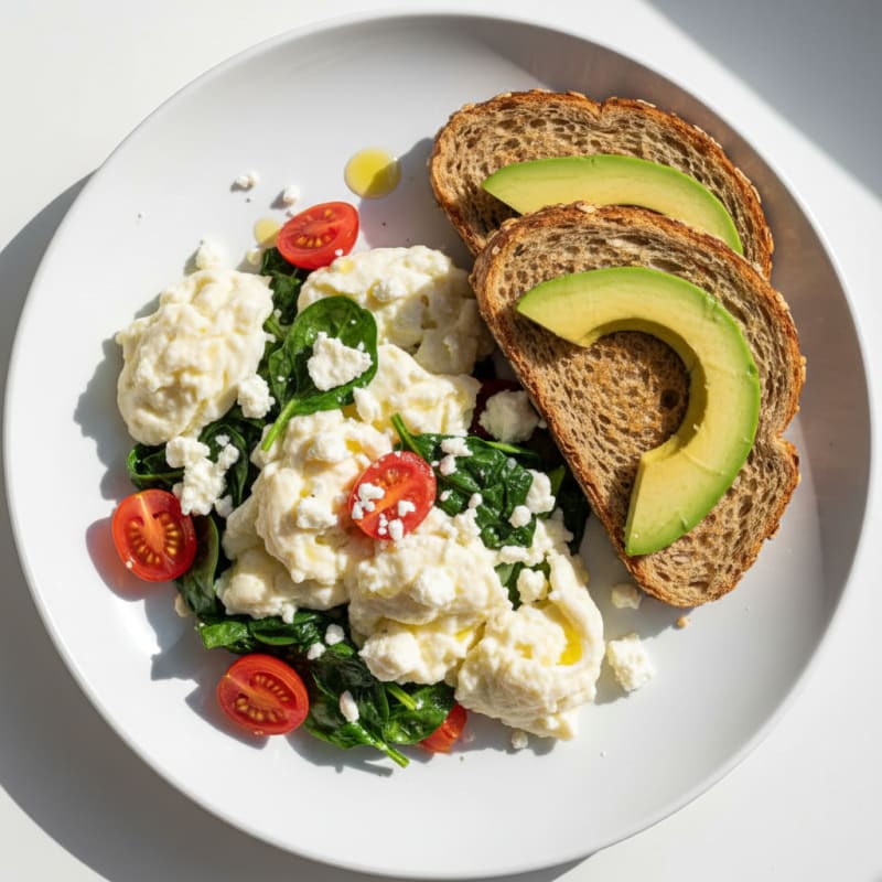 Egg White Scramble with Spinach and Feta