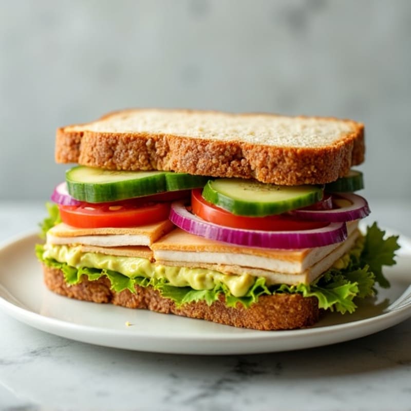 Lean Turkey and Crispy Veggie Sandwich with Creamy Avocado
