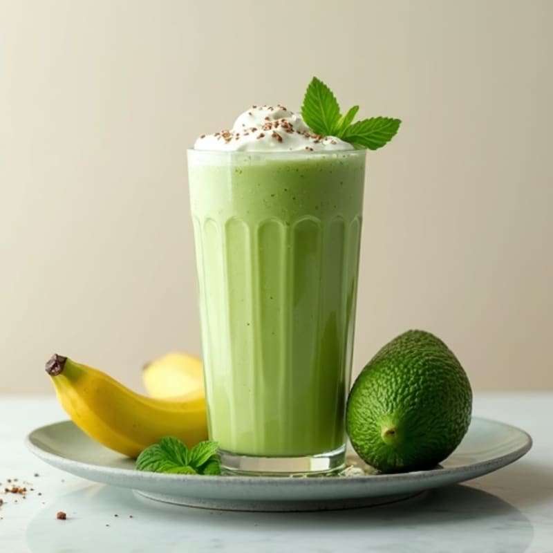 Creamy Vanilla-Mint Green Protein Smoothie
