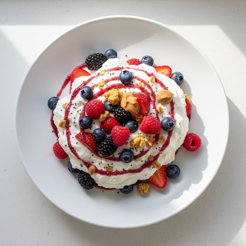 Silky Greek Yogurt Protein Mousse with Mixed Berries
