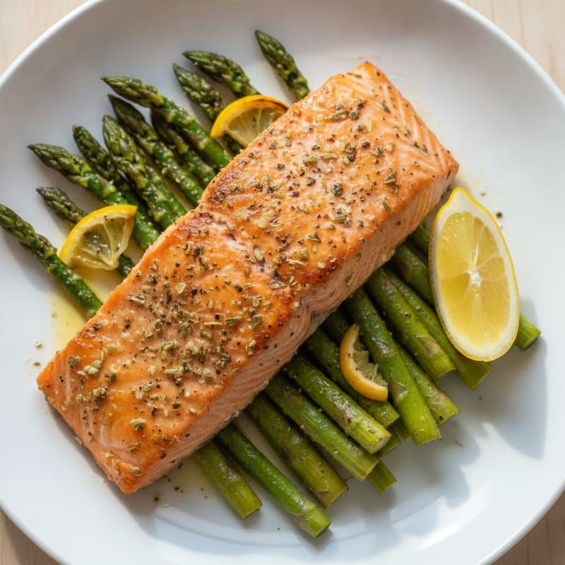 Baked Lemon Herb Salmon with Asparagus