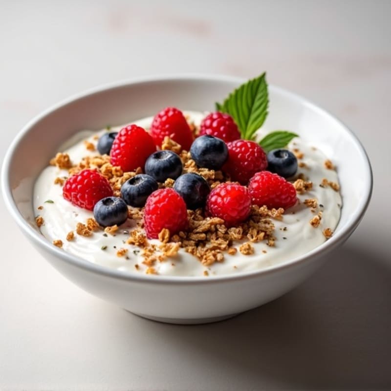 Creamy Greek Yogurt Bowl with Hemp Seeds and Mixed Berries