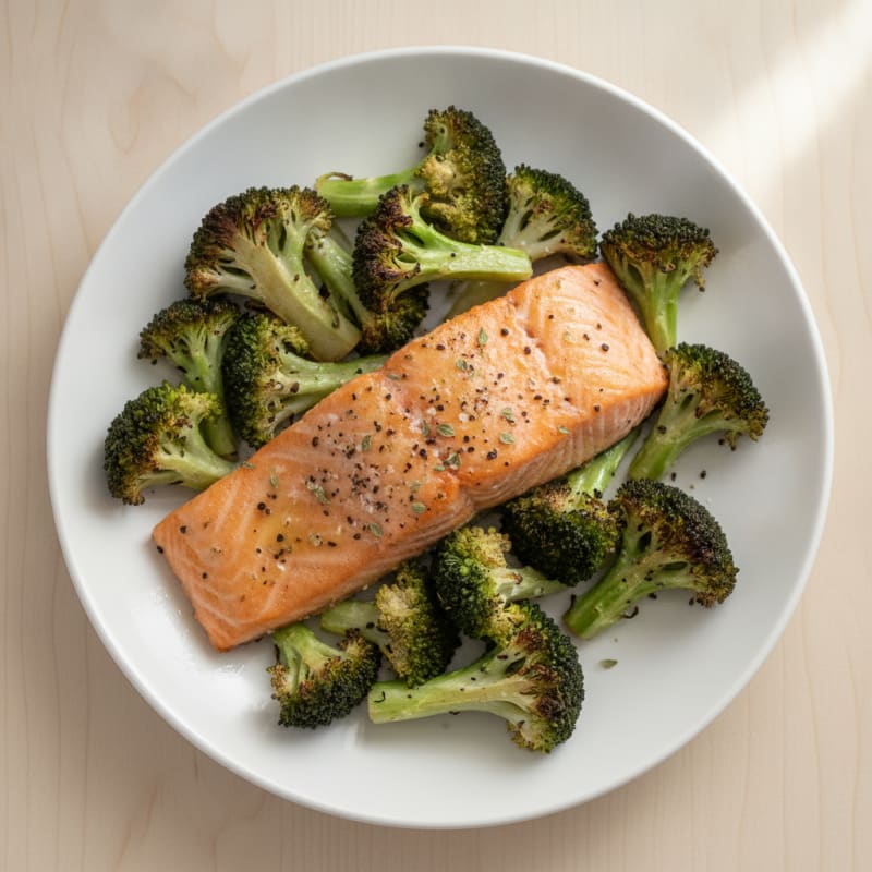 Herb-Roasted Salmon with Roasted Broccoli