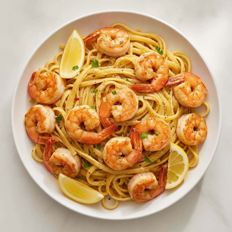 Garlic Butter Shrimp Scampi with Linguine