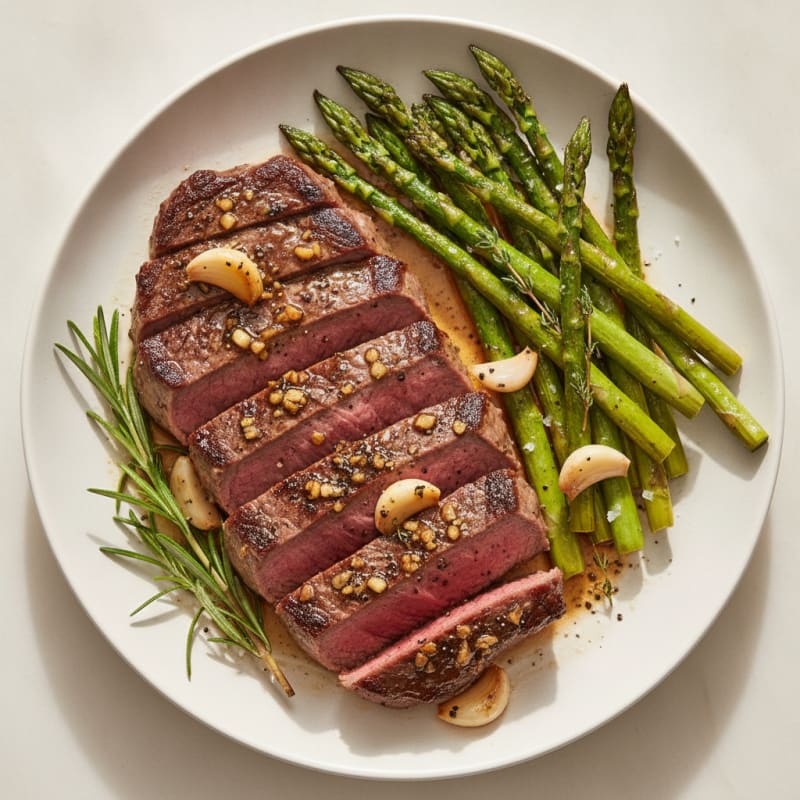 Garlic Herb Steak with Roasted Asparagus