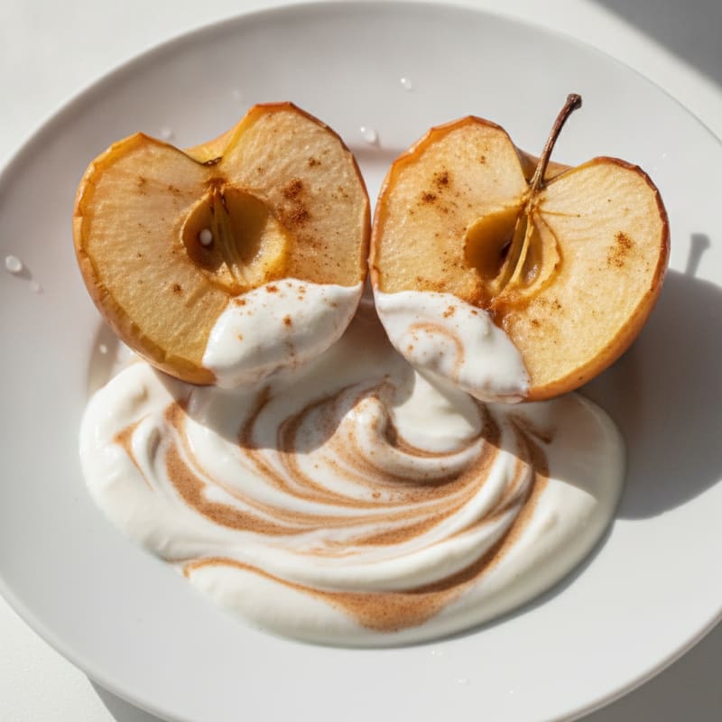 Baked Apples with Cinnamon Yogurt Sauce