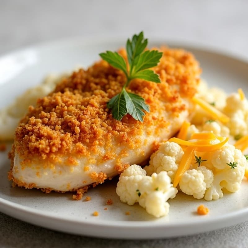Crispy Cheesy Chicken and Cauliflower Gratin