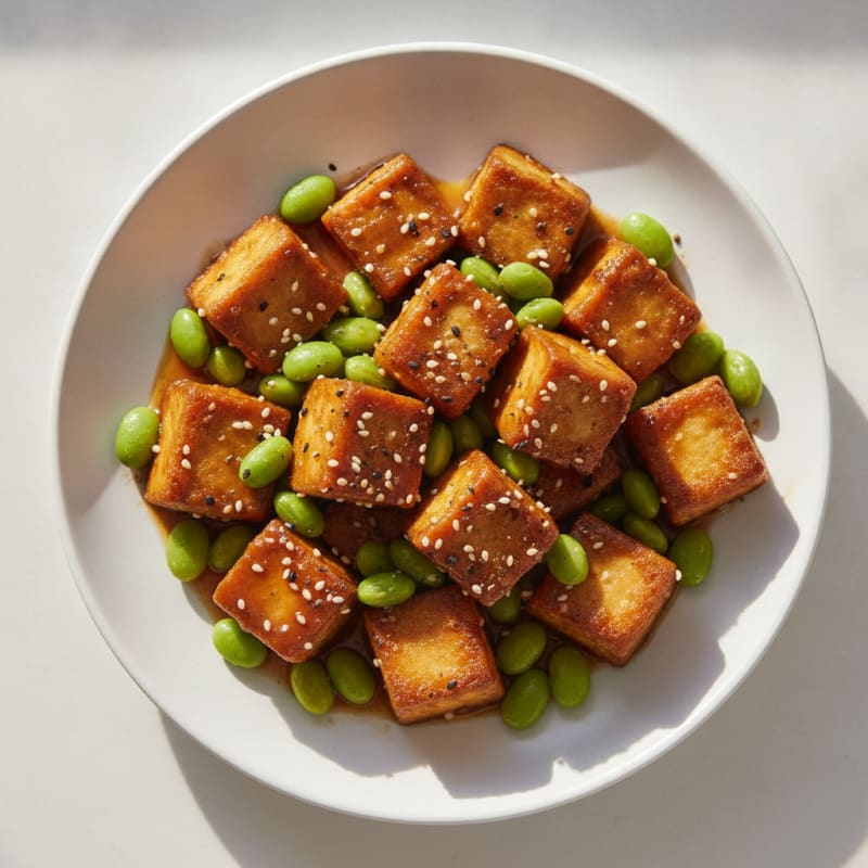 Roasted Tofu with Sesame-Ginger Glaze