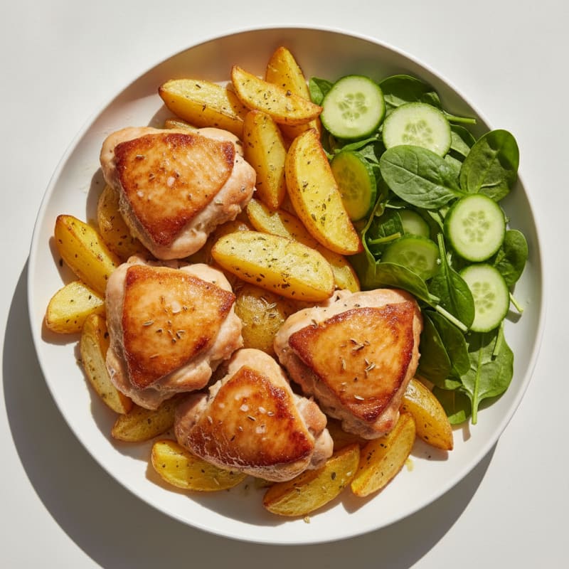 Roasted Chicken Thighs with Lemon-Herb Potatoes