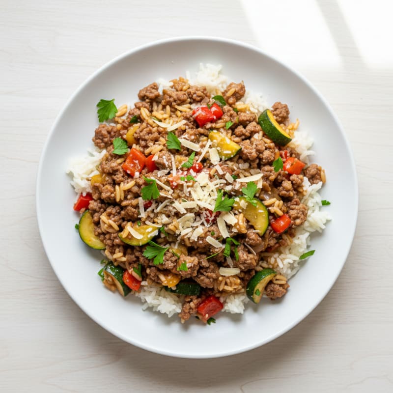 Savory Ground Beef and Rice Skillet